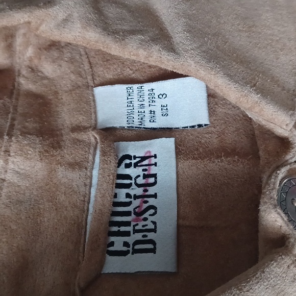 Chicos Genuine Leather Button Down - Picture 5 of 9